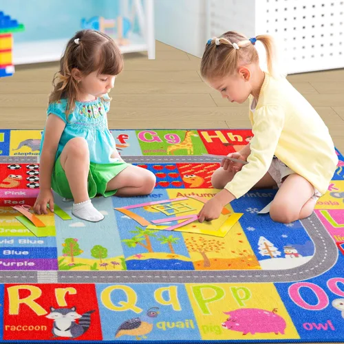 Miniatura 2 de Alfombra para Niños para Sala de Juegos, Aula, Alfombras de Juego del Alfabeto ABC y Números para Niños Pequeños, Tapete de Piso Educativo de 4x6
