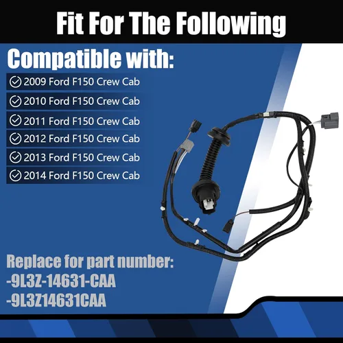 Miniatura 4 de Conjunto de cables de puente para puerta trasera izquierda compatible con Ford F-150 Crew Cab lado del conductor 2009-2014 Reemplazo de arnés
