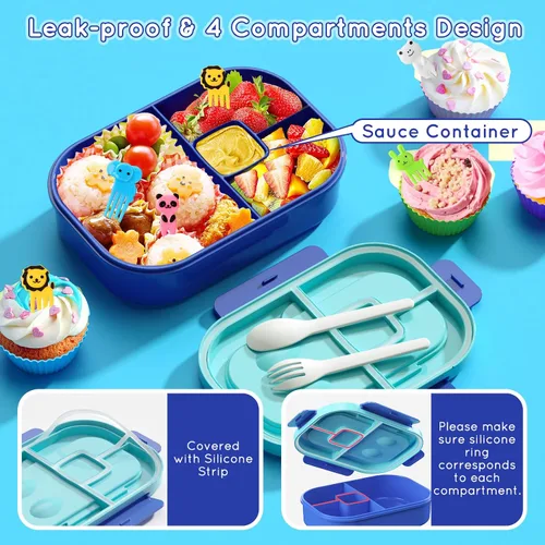Miniatura 3 de Cajas Bento para adultos y niños de 44 onzas y 12 tablas de dedos mini monopatín
