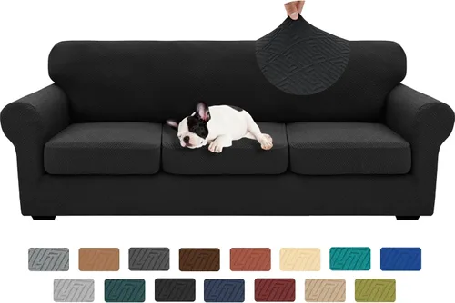 Miniatura 117 de XINEAGE - Fundas para sofá de 3 piezas, para sofá de 2 cojines extragrandes, funda súper elástica para sofá de 2 asientos, funda universal para sofá