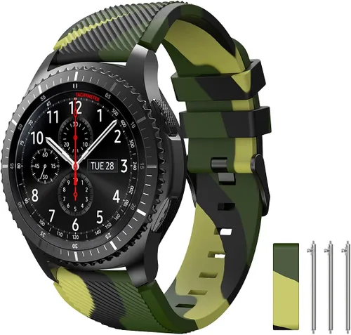 Correa de reloj de 0.866 pulgadas compatible con Samsung Galaxy Watch 3 de 1.772 pulgadas/Galaxy Watch 1.811 pulgadas/Gear S3 Frontier/Classic,