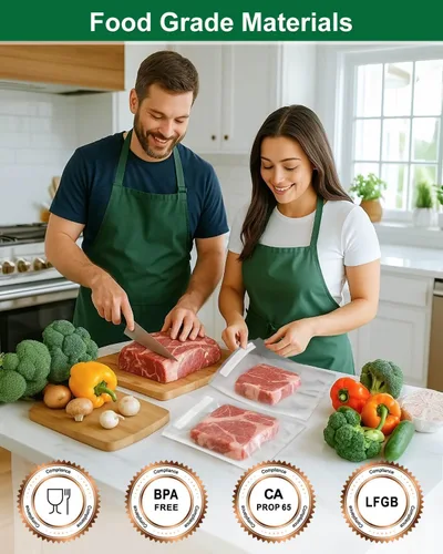 Miniatura 2 de Bolsas selladoras al vacío de un cuarto de galón para alimentos, 8 x 11 pulgadas, sin BPA, bolsas de sellado al vacío resistentes para ahorrar