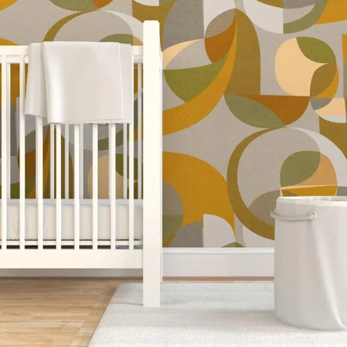 Miniatura 6 de Spoonflower Removable Wallpaper Swatch - Modern Circles Geometric Abstract Mod Minimalist Scandinavia Mid Custom Pre-Pasted Wallpaper