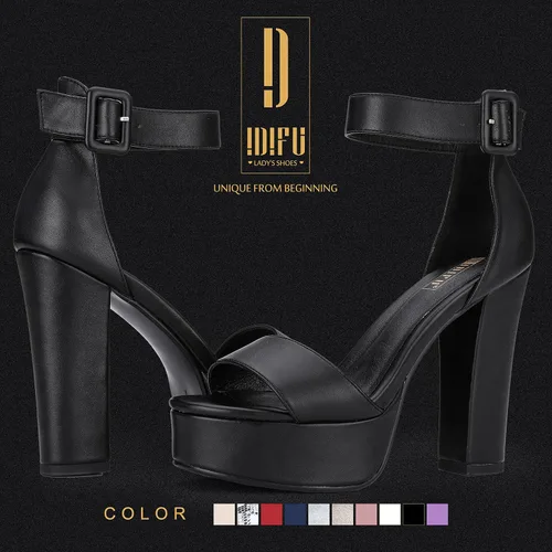Miniatura 2 de IDIFU - Tacones de plataforma de 5pulgadas para mujer, sandalias Sabrina IN5 de tacón alto y grueso, correa de tobillo, zapatos sexis y elegantes