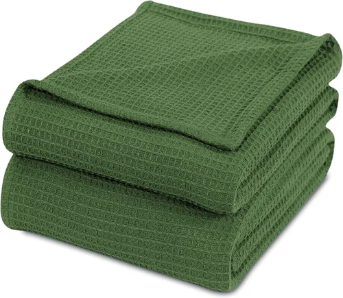 Miniatura 13 de Lujoso tejido de punto gofre de algodón peinado súper suave, acogedor, cálido, transpirable, ligero, elegante, para todas las estaciones, tamaño Gris