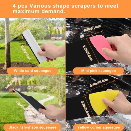 Miniatura 2 de Luxiv Kit de herramientas de aplicación de tinte de ventana de automóvil, 9 piezas de película protectora de vidrio para vehículos, herramienta