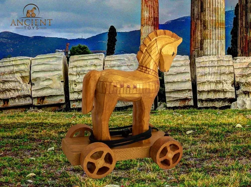 Miniatura 2 de Ancient Toys - Juguete de madera de Troya con libro de tapa dura! Enseña a los niños sobre la historia a través del juego interactivo
