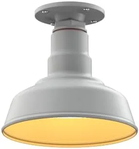 Miniatura 27 de Steel Lighting Co. Inglewood - Lámpara de granero Lámpara montada en el techo Cúpula redonda de 8 pulgadas vástago inclinado de 12 pulgadas