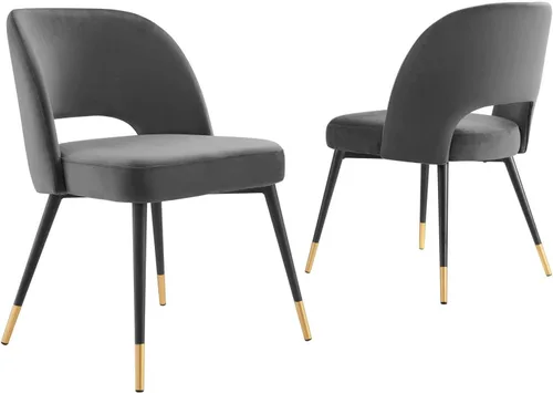 Miniatura 9 de Modway Rouse Performance - Silla de comedor de terciopelo en color blanco, 23 x 20 x 32