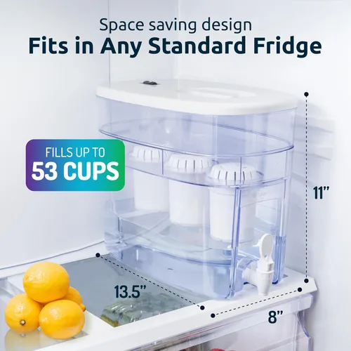 Miniatura 3 de Invigorated Water - Dispensador de filtro de agua alcalino para encimera, gran capacidad de 52 tazas, agua alcalina mineralizada, sin BPA, 96