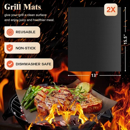 Miniatura 5 de ROMANTICIST Juego de 26 herramientas de parrilla de acero inoxidable, accesorios de parrilla de alta resistencia, regalos para hombres y papá, kit