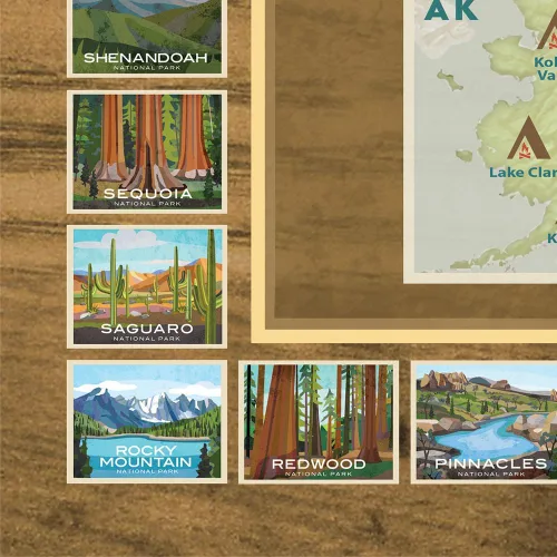 Miniatura 4 de Map Your Travels National Park Travel Quest - Póster de mapa para rascar Incluye herramienta para rascar (16 x 28 pulgadas) ACTUALIZADO OTOÑO 2024