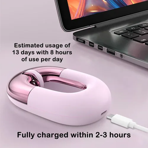 Miniatura 8 de Ratón de viaje azul inalámbrico para ordenador portátil. Ratón silencioso Bluetooth Ratones de donut lindos portátiles recargables modo dual