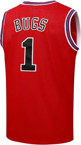 Jersey de baloncesto para hombre Lola#10 Bugs#1 camisetas de película espacial de los años 90 para Halloween, hip hop, ropa de fiesta deportiva