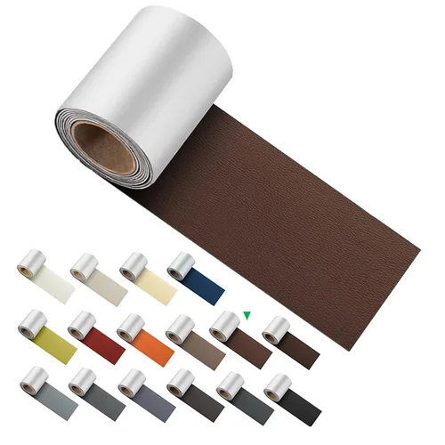 Miniatura 8 de ILOFRI Cinta de Parche de Reparación de Cuero 3x60 pulgadas, Respaldo de Fuerte Adhesión Autoadhesivo Kit de Reparación de Vinilo y Cuero para Sofá