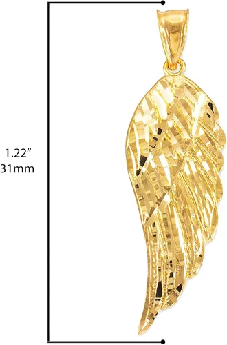 Miniatura 4 de Colgante de oro de 14 quilates con diseño de ala de ángel, color dorado