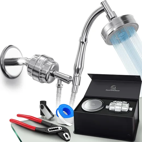 Cabezal de ducha de mano con filtro, filtración de 15+2 etapas para agua importada, vitamina C y E infundida con efecto SPA, cabezal de alta presión