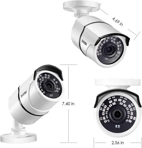Miniatura 8 de ZOSI Cámaras de seguridad HD 1080P HD-TVI de 2.0 megapíxeles, cámara impermeable de día y noche, distancia IR de 100 pies, carcasa de metal