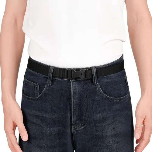 Miniatura 7 de OAZSE - Cinturones de nailon de 1 pulgada de ancho para hombres de liberación rápida con hebilla de plástico