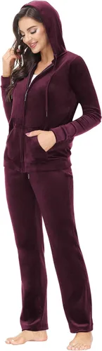 Miniatura 2 de ANOTHER CHOICE Conjunto de 2 piezas de terciopelo con capucha y cremallera para mujer