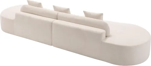 Miniatura 3 de Sofá curvo de 130.5 pulgadas para sala de estar, moderno sofá modular minimalista en nube, sofá de gran tamaño comprimido sin hueso de 3 plazas
