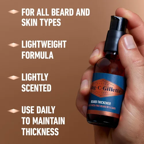 Miniatura 7 de King C. Gillette Espesante de barba formulado con complejo de vitamina B y cafeína, 1.7 onzas