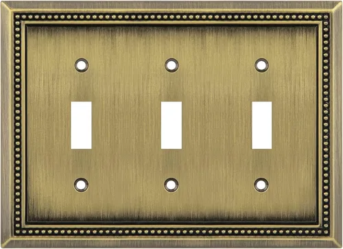 Miniatura 77 de Henne Bery Sunken Pearls - Placa de pared decorativa resistente para interruptor, cubierta para tomacorrientes (doble dúplex, níquel satinado)