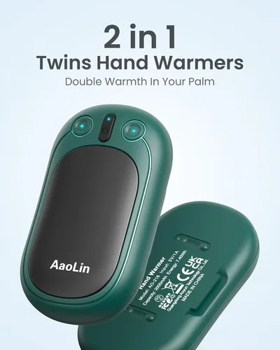 Miniatura 2 de AaoLin - Calentadores de manos recargables AI, paquete de 2 calentadores de manos eléctricos reutilizables, calefacción de 12 horas de duración