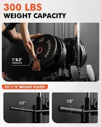 Miniatura 6 de Mikolo Wall Mount Cable Station, Cable Crossover Machine with Dual Pulley System and Adjustable Positions for Home Gym Fitness Equipment Dorado