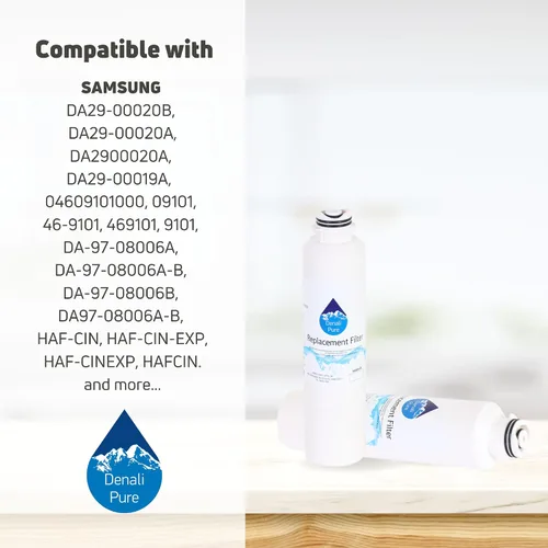Miniatura 8 de Paquete de 2 filtros de agua de repuesto para refrigerador Samsung RS265TDBP, compatible con Samsung DA29-00020B, DA29-00020A, cartucho de filtro
