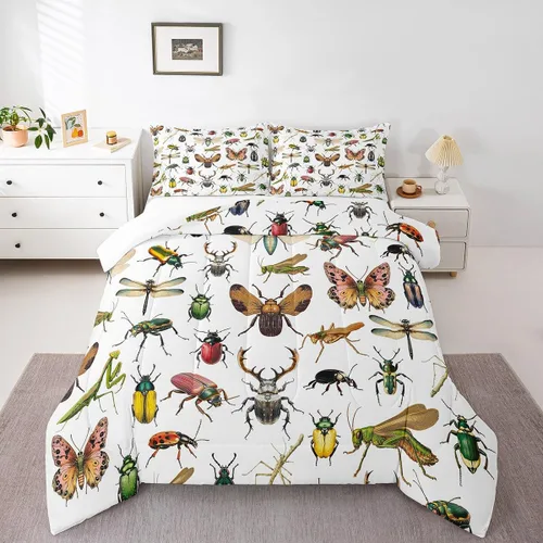 Miniatura 29 de Juego de ropa de cama Happy Camping de Homewish, tamaño individual, con diseño de osos cazadores y pinos, para niños, hombres, adultos, decoración