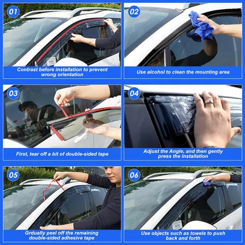 Miniatura 9 de Viseras adhesivas de bajo perfil para ventana, protectores de lluvia para Buick Envista 2024 2025, deflectores de ventana, reducen el ruido