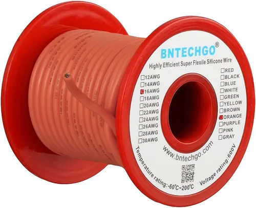 Miniatura 11 de BNTECHGO Carrete de alambre de silicona de calibre 16, rojo de 25 pies y negro, 25 pies, 2 cables separados, alambre de cobre estañado flexible