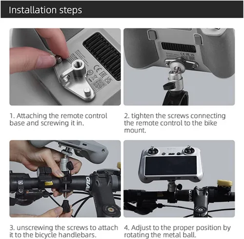 Miniatura 7 de Soporte para bicicleta con control remoto para bicicleta, clip de bicicleta ajustable, clip de abrazadera para manillar, soporte de controlador RC