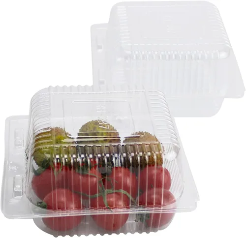 Miniatura 9 de Recipientes de alimentos cuadrados transparentes con bisagras, 50 recipientes para rebanadas de pastel, bandeja desechable para llevar, 5.3 x 4.7 x