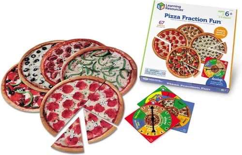 Learning Resources LER5060 Juego de matemáticas divertido de fracciones de pizza de 1° grado en adelante (LRNLER5060)
