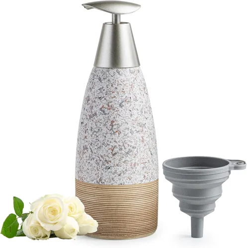 Miniatura 9 de Dispensador de jabón de cerámica con 2 bombas para jabón de manos, champú, loción, acondicionador, botella de jabón recargable de 12 oz con embudo