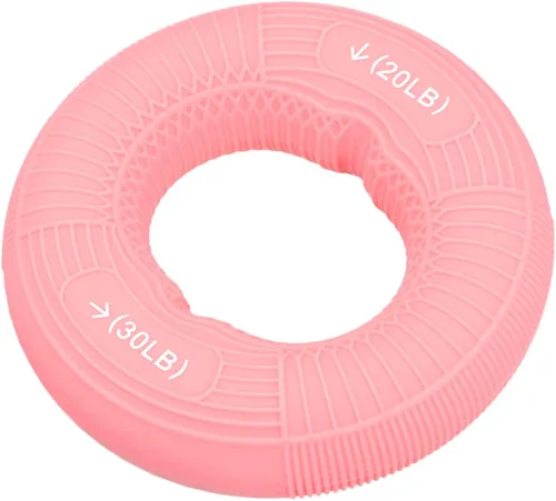 Miniatura 9 de uxcell Fortalecedores de agarre de mano, 3.07 pulgadas, 50-60 libras, anillos de silicona para dedos y antebrazos, entrenamiento de agarre para Gris
