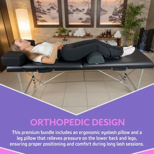 Miniatura 2 de Almohada de cabeza + almohada de piernas Almohada curvada de espuma viscoelástica con soporte para cuello y espalda Almohada de refuerzo