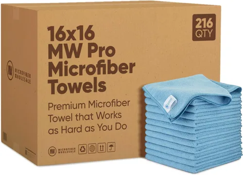 Miniatura 16 de Microfiber Wholesale Toallas de microfibra Pro Multi Surface de 16" x 16" a granel Caja: 216 Cantidad (negro)