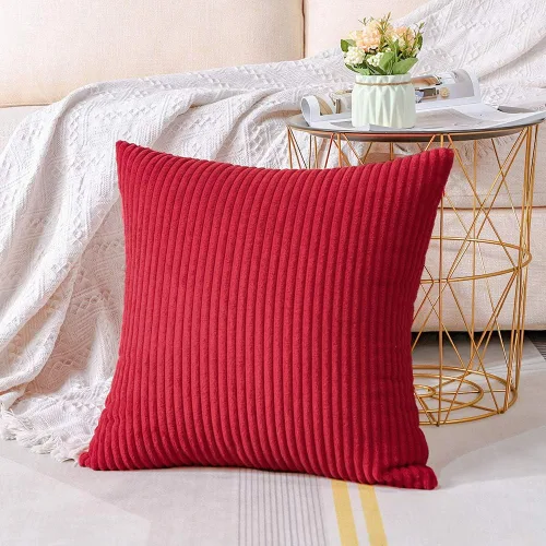 Miniatura 210 de Artscope Fundas de Almohada de Pana a Rayas Acogedoras Súper Suaves Decorativas Cuadradas Fundas de Cojín para Sofá Sillón Dormitorio Decoración