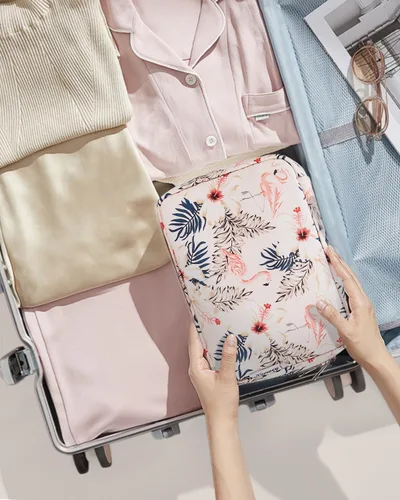 Miniatura 7 de Narwey Pequeña Bolsa de Aseo Colgante de Viaje para Mujeres, Bolsa de Viaje para Artículos de Tocador, Organizador de Bolsa de Maquillaje Bolsas