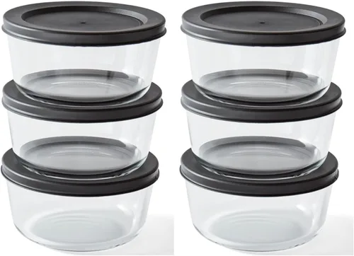 Miniatura 44 de Juego de 8 recipientes de vidrio para almacenamiento de alimentos (4 recipientes + 4 tapas sin BPA), 6.5 tazas, a prueba de fugas, aptos