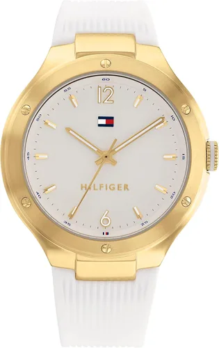 Tommy Hilfiger Reloj de cuarzo de acero inoxidable y correa de silicona para mujer color blanco modelo 1782473 Blanco Deporte