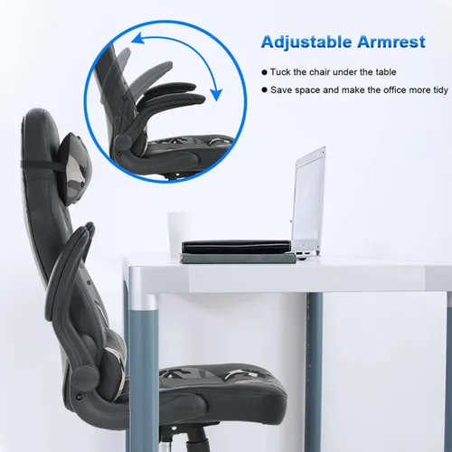 Miniatura 7 de Silla de juegos de PC de piel sintética, silla giratoria giratoria para tareas de carreras, sillas de escritorio ergonómicas con respaldo alto