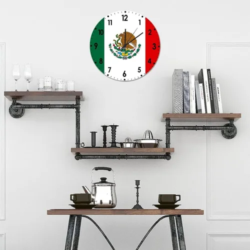 Miniatura 779 de Cheyan Reloj de pared con bandera de Canadá de 12 pulgadas, silencioso, sin tictac, de PVC, funciona con pilas, reloj redondo decorativo, regalo