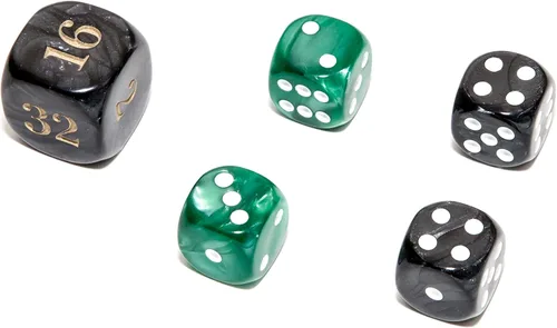 Miniatura 26 de Bello juegos Deluxe dados de imitación de mármol sets-black/, Azul, 5/8