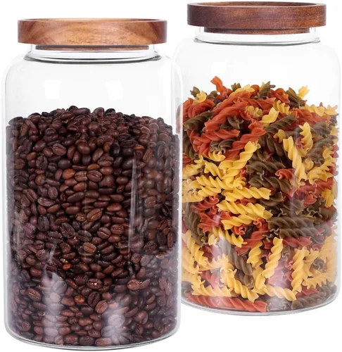 Miniatura 7 de Juego grande de tarros de vidrio con tapa hermética de 2 piezas 93 FL OZ (2750ml) juego de tarros de vidrio, tarros de almacenamiento de alimentos