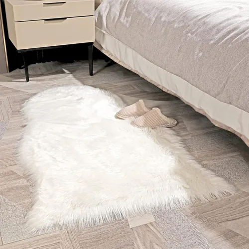 Miniatura 7 de Alfombra de pelo de oveja sintética QHWLKJ suave y esponjosa para sillón o sofá, mantita tipo alfombra para el sofá, el dormitorio, salón, suelo