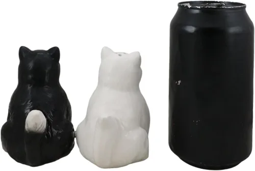 Miniatura 4 de Ebros Gift Feline - Juego de figuras magnéticas de cerámica con diseño de gatos esponjosos, salero y pimentero, 3.25 pulgadas de alto, diseño